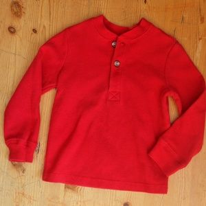Red waffle l/s henley 2T